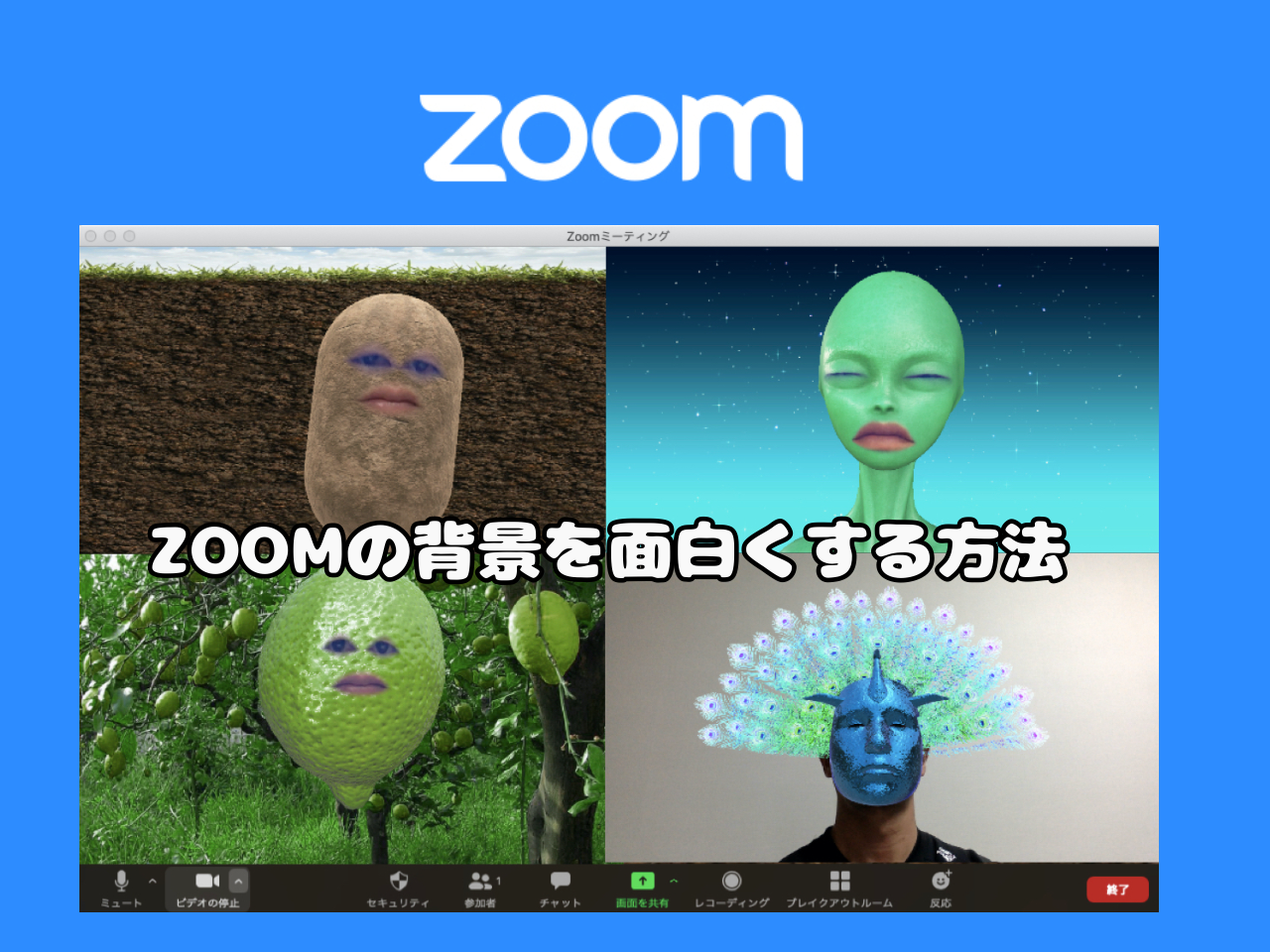 ZOOMの背景を面白くする方法